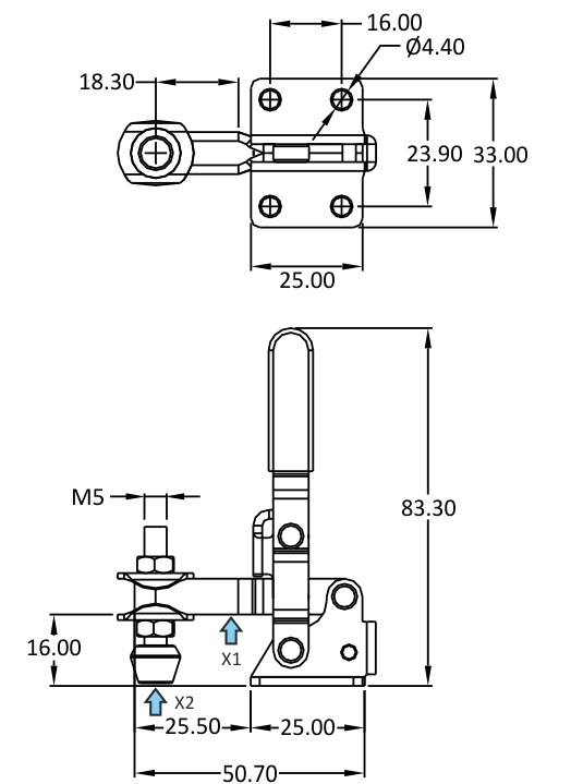 VTC-201-U-AB Product technical image